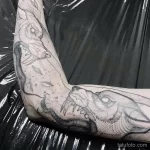 Фото пример рисунка тату с волком 16.12.2021 №0576 - Wolf tattoo - tatufoto.com