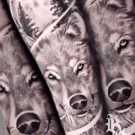 Фото пример рисунка тату с волком 16.12.2021 №0596 - Wolf tattoo - tatufoto.com