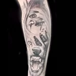 Фото пример рисунка тату с волком 16.12.2021 №0604 - Wolf tattoo - tatufoto.com