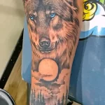 Фото пример рисунка тату с волком 16.12.2021 №0607 - Wolf tattoo - tatufoto.com