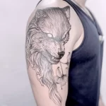Фото пример рисунка тату с волком 16.12.2021 №0610 - Wolf tattoo - tatufoto.com