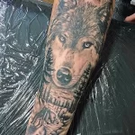Фото пример рисунка тату с волком 16.12.2021 №0612 - Wolf tattoo - tatufoto.com