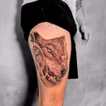 Фото пример рисунка тату с волком 16.12.2021 №0636 - Wolf tattoo - tatufoto.com