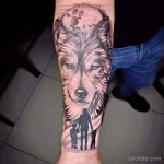 Фото пример рисунка тату с волком 16.12.2021 №0649 - Wolf tattoo - tatufoto.com