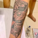 Фото пример рисунка тату с волком 16.12.2021 №0657 - Wolf tattoo - tatufoto.com