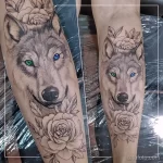 Фото пример рисунка тату с волком 16.12.2021 №0658 - Wolf tattoo - tatufoto.com