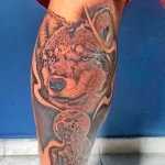 Фото пример рисунка тату с волком 16.12.2021 №0675 - Wolf tattoo - tatufoto.com