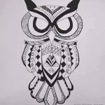 Фото пример рисунка тату сова 13,12,2021 - №010 - Owl Tattoo - tatufoto.com