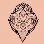 Фото пример рисунка тату сова 13,12,2021 - №016 - Owl Tattoo - tatufoto.com