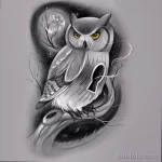 Фото пример рисунка тату сова 13,12,2021 - №021 - Owl Tattoo - tatufoto.com