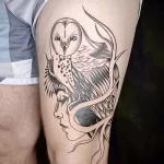 Фото пример рисунка тату сова 13,12,2021 - №046 - Owl Tattoo - tatufoto.com