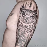Фото пример рисунка тату сова 13,12,2021 - №047 - Owl Tattoo - tatufoto.com