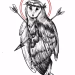 Фото пример рисунка тату сова 13,12,2021 - №058 - Owl Tattoo - tatufoto.com