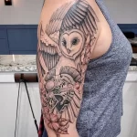Фото пример рисунка тату сова 13,12,2021 - №067 - Owl Tattoo - tatufoto.com