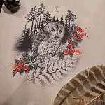 Фото пример рисунка тату сова 13,12,2021 - №073 - Owl Tattoo - tatufoto.com
