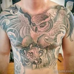 Фото пример рисунка тату сова 13,12,2021 - №078 - Owl Tattoo - tatufoto.com