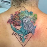 Фото пример рисунка тату сова 13,12,2021 - №090 - Owl Tattoo - tatufoto.com
