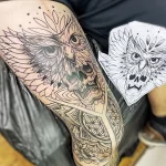 Фото пример рисунка тату сова 13,12,2021 - №091 - Owl Tattoo - tatufoto.com