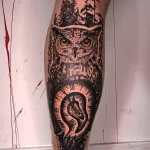 Фото пример рисунка тату сова 13,12,2021 - №103 - Owl Tattoo - tatufoto.com