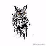 Фото пример рисунка тату сова 13,12,2021 - №149 - Owl Tattoo - tatufoto.com