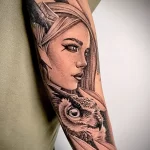 Фото пример рисунка тату сова 13,12,2021 - №225 - Owl Tattoo - tatufoto.com