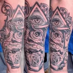 Фото пример рисунка тату сова 13,12,2021 - №253 - Owl Tattoo - tatufoto.com
