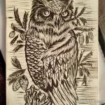 Фото пример рисунка тату сова 13,12,2021 - №268 - Owl Tattoo - tatufoto.com