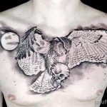 Фото пример рисунка тату сова 13,12,2021 - №302 - Owl Tattoo - tatufoto.com