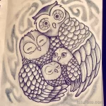 Фото пример рисунка тату сова 13,12,2021 - №316 - Owl Tattoo - tatufoto.com