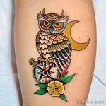 Фото пример рисунка тату сова 13,12,2021 - №321 - Owl Tattoo - tatufoto.com