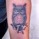 Фото пример рисунка тату сова 13,12,2021 - №340 - Owl Tattoo - tatufoto.com