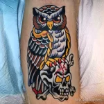 Фото пример рисунка тату сова 13,12,2021 - №360 - Owl Tattoo - tatufoto.com