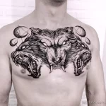 Фото рисунка тату волк белый 16.12.2021 №0002 - Wolf tattoo - tatufoto.com