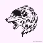 Фото рисунка тату волк белый 16.12.2021 №0003 - Wolf tattoo - tatufoto.com