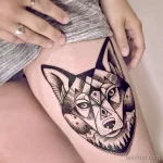 Фото рисунка тату волк белый 16.12.2021 №0014 - Wolf tattoo - tatufoto.com