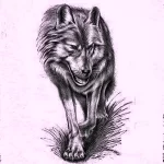 Фото рисунка тату волк белый 16.12.2021 №0016 - Wolf tattoo - tatufoto.com