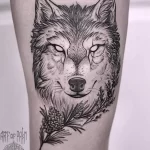 Фото рисунка тату волк белый 16.12.2021 №0030 - Wolf tattoo - tatufoto.com