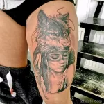 Фото рисунка тату волк денская 16.12.2021 №0005 - Wolf tattoo - tatufoto.com