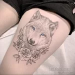 Фото рисунка тату волк денская 16.12.2021 №0017 - Wolf tattoo - tatufoto.com
