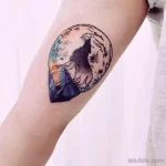 Фото рисунка тату волк и луна 16.12.2021 №0017 - Wolf tattoo - tatufoto.com