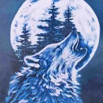 Фото рисунка тату волк и луна 16.12.2021 №0019 - Wolf tattoo - tatufoto.com