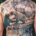 Фото рисунка тату волк и медведь 16.12.2021 №0005 - Wolf tattoo - tatufoto.com