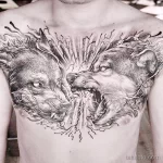 Фото рисунка тату волк мужская 16.12.2021 №0031 - Wolf tattoo - tatufoto.com