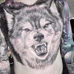 Фото рисунка тату волк мужская 16.12.2021 №0037 - Wolf tattoo - tatufoto.com