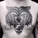Фото рисунка тату волк мужская 16.12.2021 №0041 - Wolf tattoo - tatufoto.com