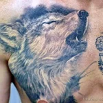 Фото рисунка тату волк мужская 16.12.2021 №0054 - Wolf tattoo - tatufoto.com