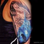 Фото рисунка тату волк мужская 16.12.2021 №0059 - Wolf tattoo - tatufoto.com