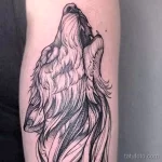 Фото рисунка тату волк мужская 16.12.2021 №0067 - Wolf tattoo - tatufoto.com