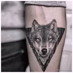 Фото рисунка тату волк мужская 16.12.2021 №0074 - Wolf tattoo - tatufoto.com