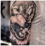 Фото рисунка тату волк мужская 16.12.2021 №0075 - Wolf tattoo - tatufoto.com